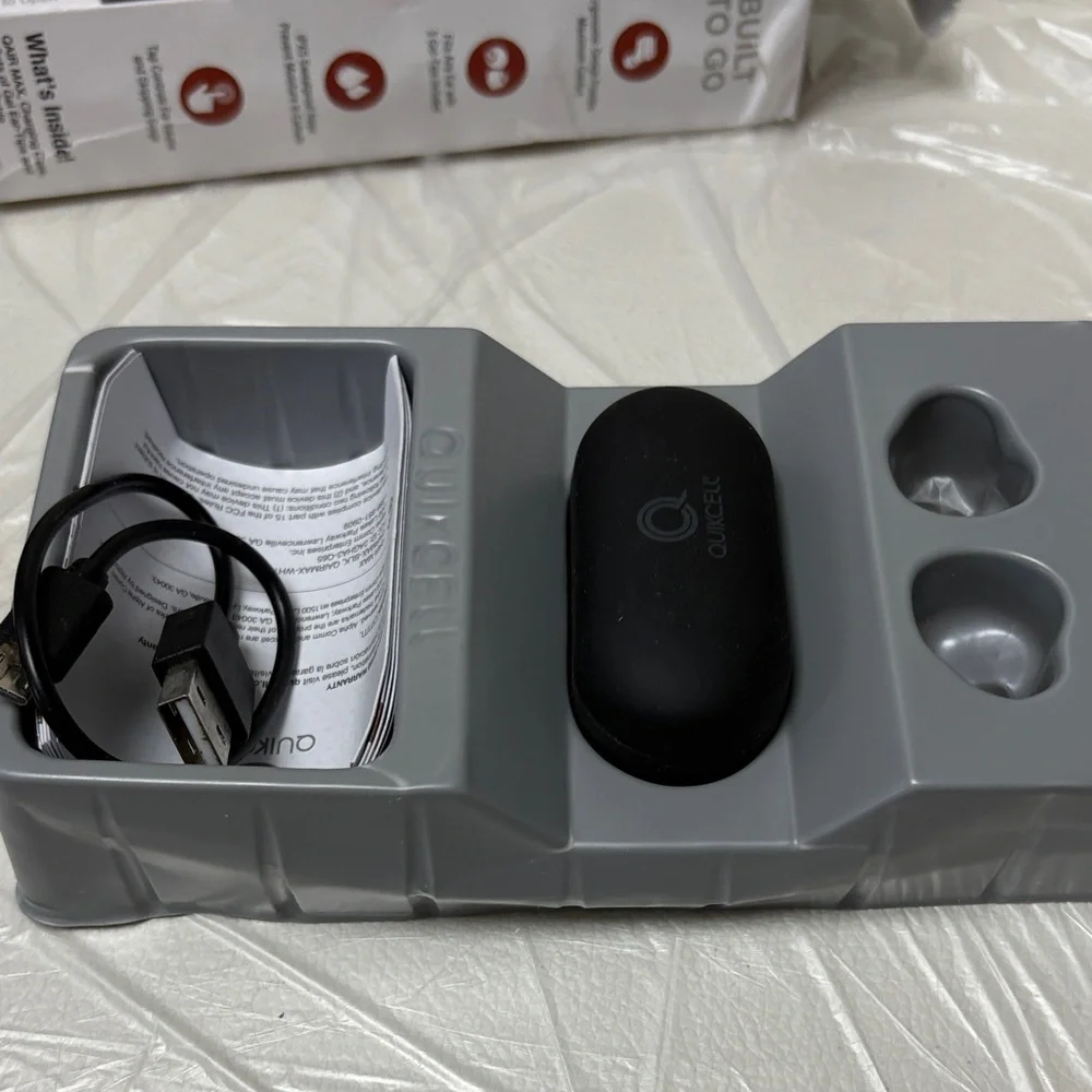 Black True Wireless Earbuds with Wireless Charging Case